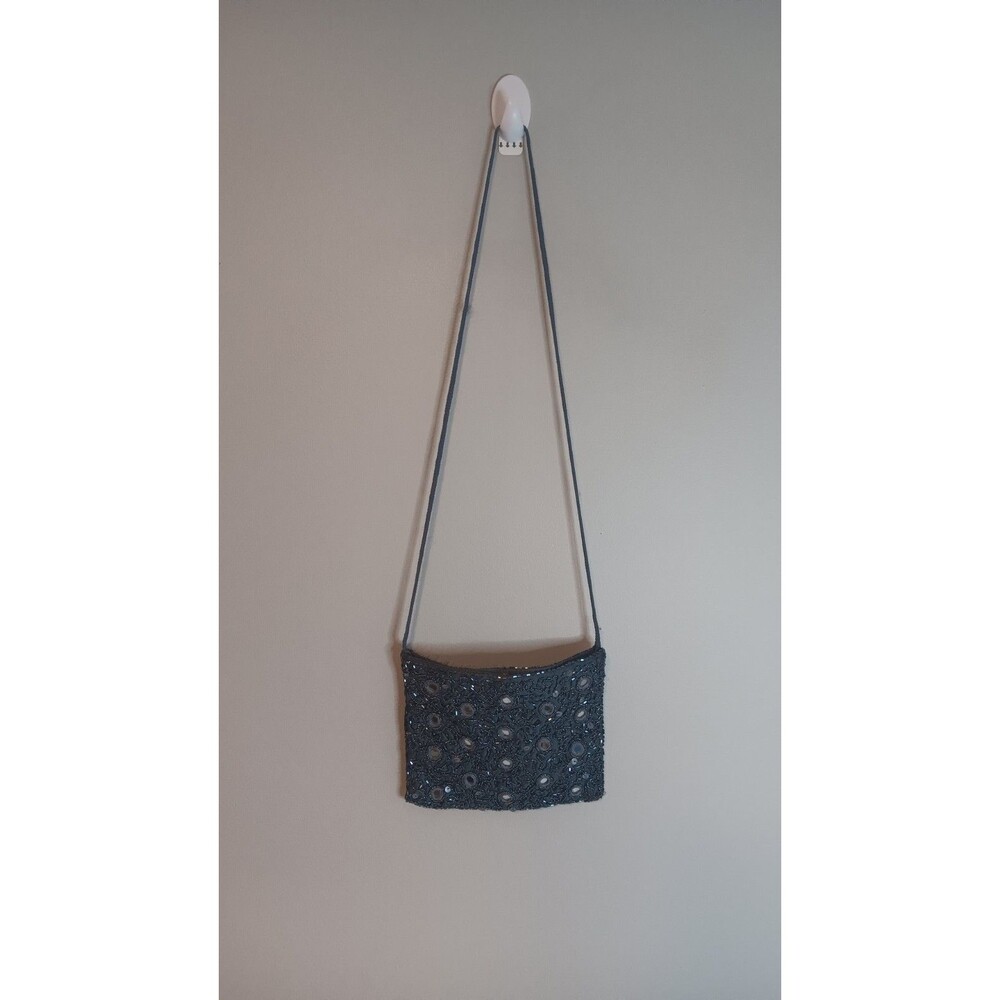 Blue Sequin Mini Crossbody Bag Formal Prom Cocktail
